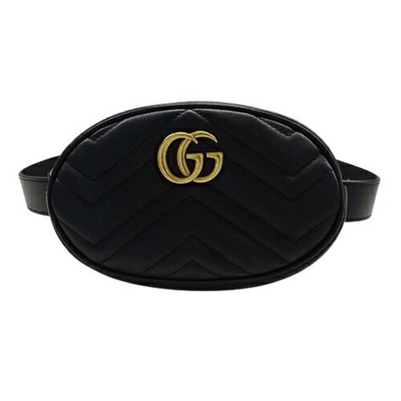 Gucci Handbags - GUCCI GG Marmont Body Bag Waist Leather Belt Black